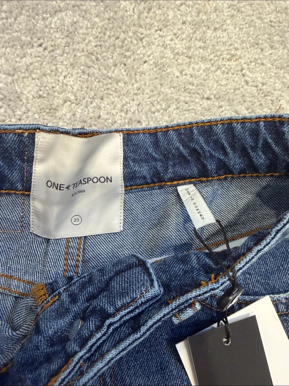 NWT One Teaspoon High Waist Long Length Denim Shorts - Blue Thunder, 23